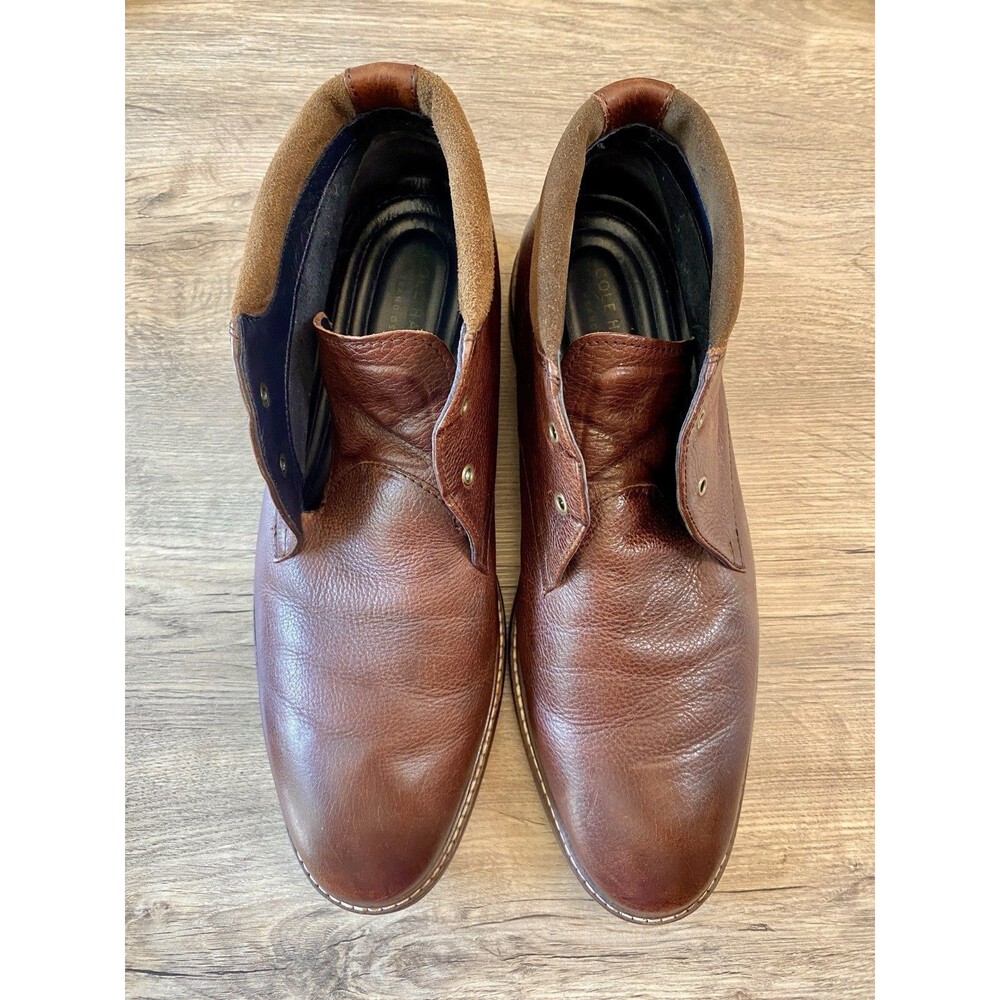 Cole Haan Grand.ØS Brown Leather Gore Slip-On Boots Men’s Size 10M C26152